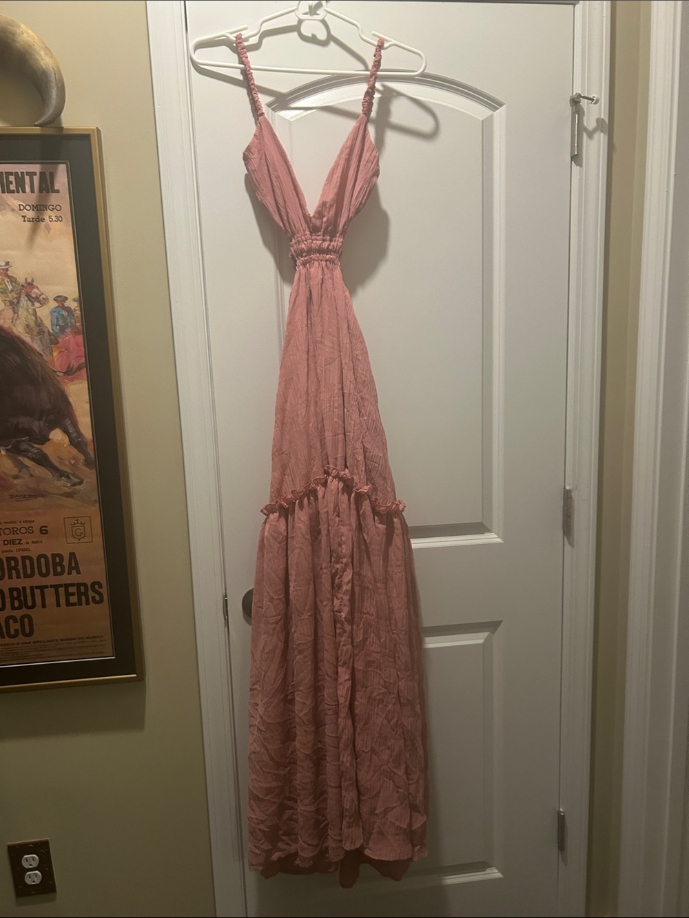 Women's Mauve Pink Sleeveless Maxi Dress - Elegant V-Neck